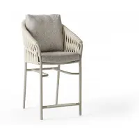 Suns Nappa barstoel laag aluminium/koord stapelbaar 2 stuks