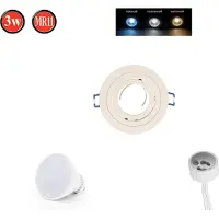 LED line Inbouwspots, kantelbaar 35°, GU10, Ø85mm, boorgat, aluminium, inclusief GU10 5W, koud wit, 350lm LED lamp, witte, geborstelde, ronde afwerking