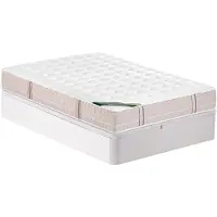 Vente-unique Set 160 x 200 cm bedbodem met opbergruimte wit + matras met 5-zones pocketveren geheugenschuim en anti-bedluizen tijk dikte 24 cm - VIREVO van NATUREA