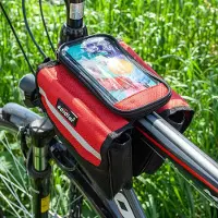 COFI cofi1453 Fietszak met telefoonhouder, waterdicht, universele bagagezak, fietstas, framezak, rode kleur