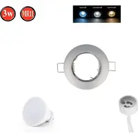 LED line Inbouwspots GU10, diameter 65mm, aluminium, inclusief GU10 5W LED lamp, warm wit, 350 lumen, grafiet, rond