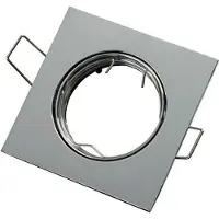 LED line Inbouwspots GU10, diameter 75mm, aluminium, inclusief GU10 5W LED lamp, neutraal wit, 350 lumen, vierkant, chroom