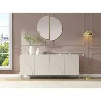 Vente-unique Dressoir met 4 deuren in MDF - Beige - ZELINARO