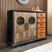 Invicta Dressoir NAUTILUS 105cm grenenhout vintage bruin