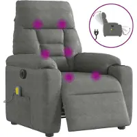 Syfax Massagestoel elektrisch verstelbaar microvezelstof donkergrijs