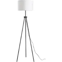 HOMCOM HOMdotCOM Vloerlamp E27 37x37x152cm (zwart + wit)