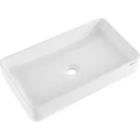 Sweiko Modern wastafel van keramiek, opzetwastafel, wit, 609x351x112 mm