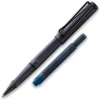 Lamy 1240210 safari vulpen, roestvrij staal, zwart, met inktpatroon T10