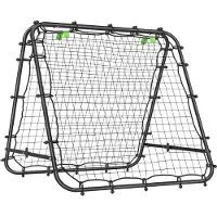 HOMCOM -Fußball Rebounder-PE, Stahl--100L x 95T x 90H cm-Schwarz