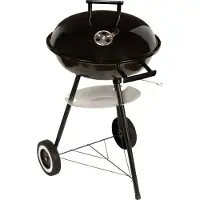 MASTER GRILL MG913 - Houtskool Kogelbarbecue - Stalen Emmabekleding - Inclusief Wielen en Deksel