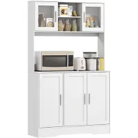 HOMCOM keukenkast - spaanplaat - MDF - 108L x 35B x 180H cm - wit
