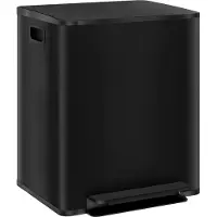 HOMCOM -Mülleimer-Edelstahl, Kunststoff-47,7L x 37,5B x 56Hcm-Schwarz