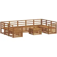 vidaXL Buiten bank set 10 st Naturel