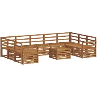 vidaXL Buiten bank set 10 st Naturel