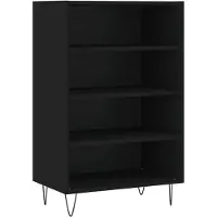 Syfax Hoge kast 57x35x90 cm bewerkt hout zwart