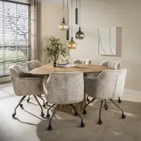 Hoyz Collection eetkamerstoel raster - 67x62x82 cm set van 2