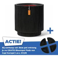 Capi Europe Vaas cylinder groove nl 44x46cm zwart