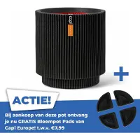 Capi Europe Bloempot Groove Zwart D 35,6 H 38 Cm
