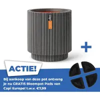 Capi Europe Vaas cylinder groove nl 36x38cm antraciet