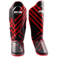 Stormcloud Lynx Serie - Scheenbeschermers - Zwart-Rood - XL