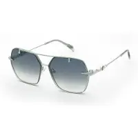 Blumarine Bril - - UBM236S - Glanzend Palladium Metaal - Groene onderdelen - 57/14/135 (Dame)