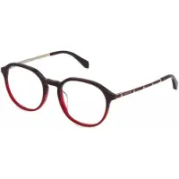 Zadig & Voltaire Bril - - VZV310 - Acetaat - Rode gradient (donkerrood/lichtrood) - Ronde vorm