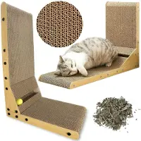 Mersjo Snappy - Hoekige Krabpaal - 60 cm - Met Speelbal - Inclusief Kattenkruid