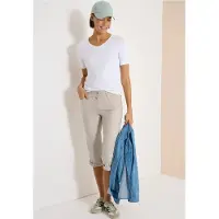 Cecil 3/4 Mid Waist Slim Legs broek met omslag
