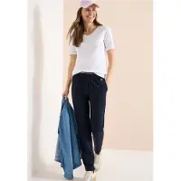 Cecil Dames Mid Waist Slim Legs broek in casual fit - Blauw - XXL