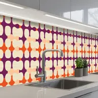 KitchenYeah Keuken achterwand 400x60 cm - Spatscherm zelfklevend Modern - Patroon - Kleurrijk - Muurbeschermer - Spatwand fornuis