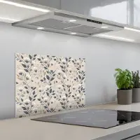 KitchenYeah Spatscherm 60x45 cm - Zelfklevende achterwand Klassiek - Botanisch - Kleurrijk - Keuken muurbeschermer - Spatwand fornuis