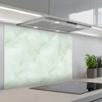 KitchenYeah Spatscherm 80x55 cm - Zelfklevende achterwand Groen - Marmer print - Vloeiende aders - Keuken muurbeschermer - Spatwand fornuis