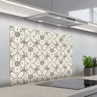 KitchenYeah Spatscherm 100x65 cm - Zelfklevende achterwand Antiek - Tegel - Beige - Keuken muurbeschermer - Spatwand fornuis