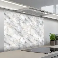 KitchenYeah Spatscherm 100x75 cm - Zelfklevende achterwand Grijs - Marmer print - Gedetailleerd - Keuken muurbeschermer - Spatwand fornuis