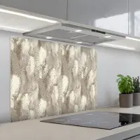 KitchenYeah Spatscherm 90x70 cm - Zelfklevende achterwand Slang - Textuur - Zand - Keuken muurbeschermer - Spatwand fornuis