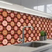 KitchenYeah Keuken achterwand 250x60 cm - Spatscherm zelfklevend Geometrisch - Bloemen - Kleurrijk - Muurbeschermer - Spatwand fornuis
