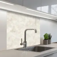 KitchenYeah Keuken achterwand 80x80 cm - Spatscherm zelfklevend Crèmebeige - Marmer print - Aders - Muurbeschermer - Spatwand fornuis