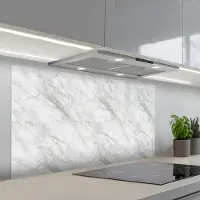 KitchenYeah Spatscherm 120x60 cm - Zelfklevende achterwand Klassiek - Marmer print - Grijs - Keuken muurbeschermer - Spatwand fornuis