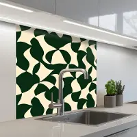 KitchenYeah Keuken achterwand 80x80 cm - Spatscherm zelfklevend Groen - Organische vlakken - Crème - Muurbeschermer - Spatwand fornuis