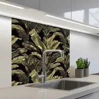 KitchenYeah Keuken achterwand 80x80 cm - Spatscherm zelfklevend Botanisch - Bladeren - Groen - Muurbeschermer - Spatwand fornuis