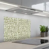 KitchenYeah Spatscherm 70x55 cm - Zelfklevende achterwand Grafisch - Patroon - Groen - Keuken muurbeschermer - Spatwand fornuis