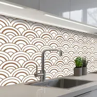 KitchenYeah Keuken achterwand 150x80 cm - Spatscherm zelfklevend Klassiek - Motief - Terracotta - Muurbeschermer - Spatwand fornuis