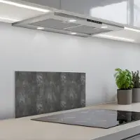 KitchenYeah Spatscherm 60x30 cm - Zelfklevende achterwand Donkergrijs - Ruw - Beton print - Keuken muurbeschermer - Spatwand fornuis