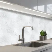 KitchenYeah Keuken achterwand 400x80 cm - Spatscherm zelfklevend Lichtgrijs - Betonstructuur - Subtiel - Muurbeschermer - Spatwand fornuis