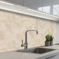 KitchenYeah Keuken achterwand 100x60 cm - Spatscherm zelfklevend Structuur - Spikkels - Beige - Muurbeschermer - Spatwand fornuis