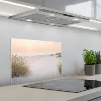 KitchenYeah Spatscherm 60x45 cm - Zelfklevende achterwand Horizon - Duinlandschap - Zand - Keuken muurbeschermer - Spatwand fornuis