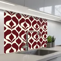 KitchenYeah Keuken achterwand 100x80 cm - Spatscherm zelfklevend Rood - Druppelpatroon - Grafisch - Muurbeschermer - Spatwand fornuis