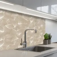 KitchenYeah Keuken achterwand 80x60 cm - Spatscherm zelfklevend Organisch - Textuur - Beige - Muurbeschermer - Spatwand fornuis