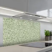 KitchenYeah Spatscherm 120x60 cm - Zelfklevende achterwand Botanisch - Takken - Groen - Keuken muurbeschermer - Spatwand fornuis