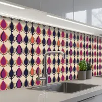 KitchenYeah Keuken achterwand 200x60 cm - Spatscherm zelfklevend Vintage - Retro - Kleurrijk - Muurbeschermer - Spatwand fornuis